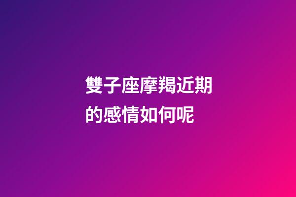 雙子座摩羯近期的感情如何呢-第1張-星座運勢-玄機派