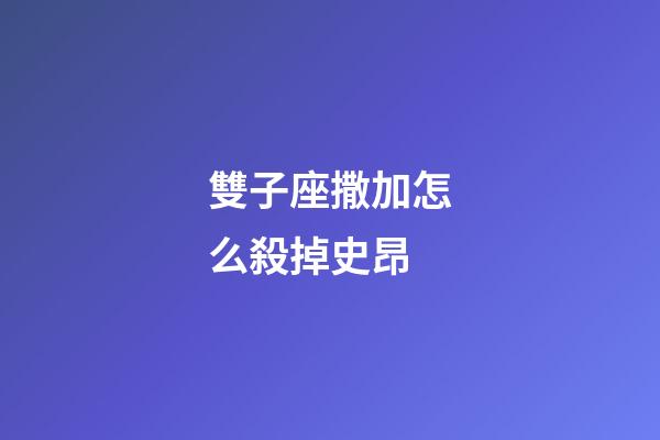雙子座撒加怎么殺掉史昂-第1張-星座運勢-玄機派