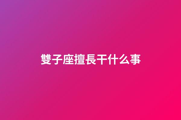 雙子座擅長干什么事-第1張-星座運勢-玄機派