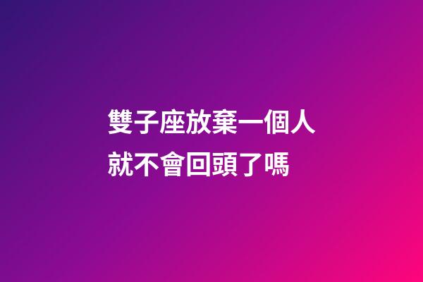 雙子座放棄一個人就不會回頭了嗎-第1張-星座運勢-玄機派