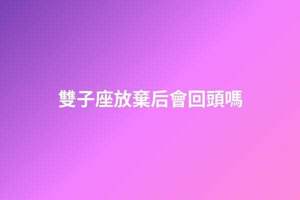 雙子座放棄后會回頭嗎-第1張-星座運勢-玄機派