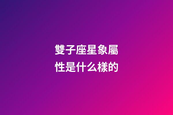 雙子座星象屬性是什么樣的-第1張-星座運勢-玄機派
