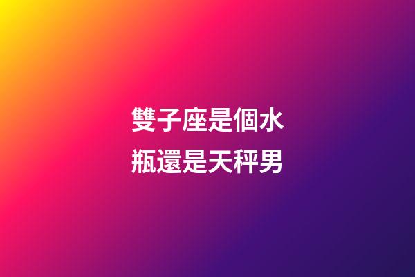 雙子座是個水瓶還是天秤男-第1張-星座運勢-玄機(jī)派
