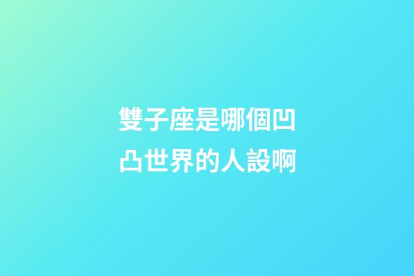 雙子座是哪個凹凸世界的人設啊