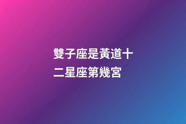 雙子座是黃道十二星座第幾宮-第1張-星座運(yùn)勢(shì)-玄機(jī)派