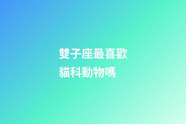 雙子座最喜歡貓科動物嗎