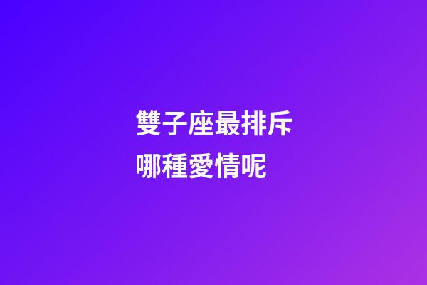 雙子座最排斥哪種愛情呢-第1張-星座運勢-玄機派