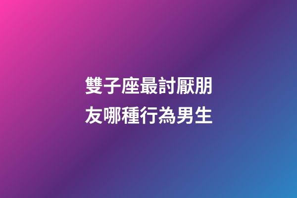 雙子座最討厭朋友哪種行為男生-第1張-星座運勢-玄機派