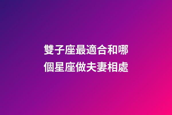 雙子座最適合和哪個星座做夫妻相處-第1張-星座運勢-玄機派
