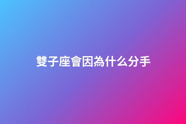 雙子座會因為什么分手-第1張-星座運勢-玄機派