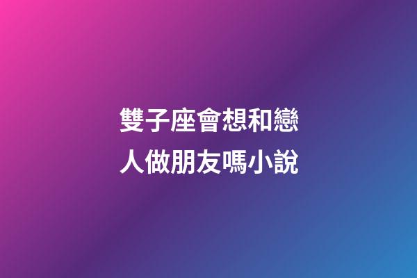 雙子座會想和戀人做朋友嗎小說-第1張-星座運勢-玄機派