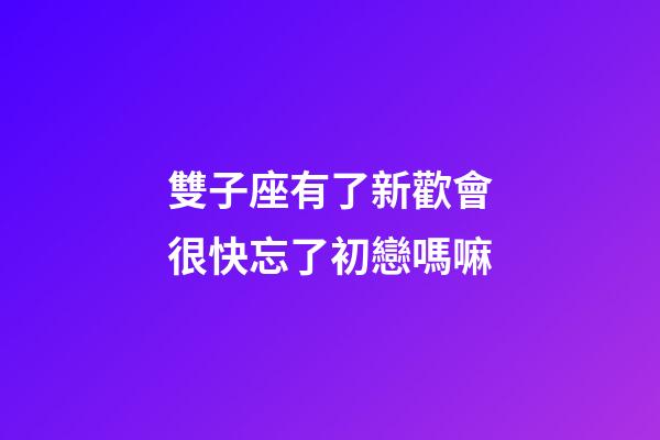 雙子座有了新歡會很快忘了初戀嗎嘛-第1張-星座運勢-玄機派