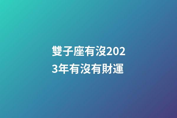 雙子座有沒2023年有沒有財運-第1張-星座運勢-玄機派