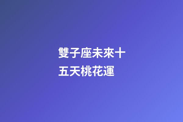 雙子座未來十五天桃花運-第1張-星座運勢-玄機派