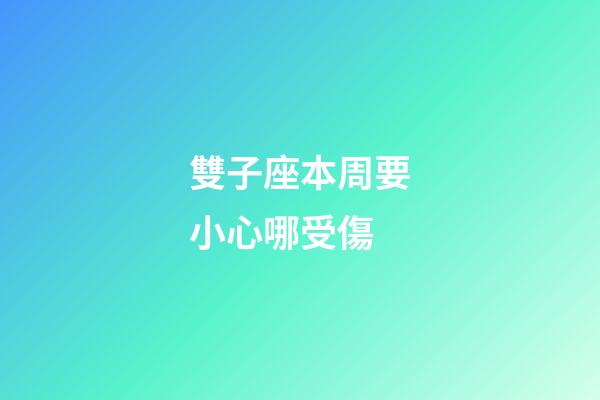 雙子座本周要小心哪受傷-第1張-星座運勢-玄機派