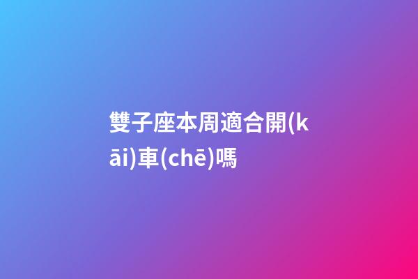 雙子座本周適合開(kāi)車(chē)嗎-第1張-星座運(yùn)勢(shì)-玄機(jī)派