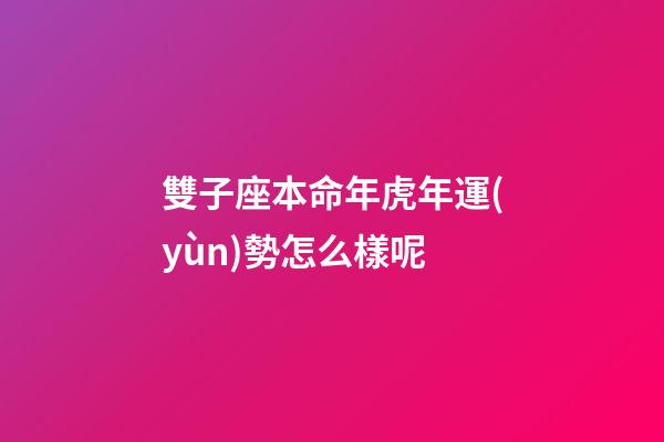 雙子座本命年虎年運(yùn)勢怎么樣呢