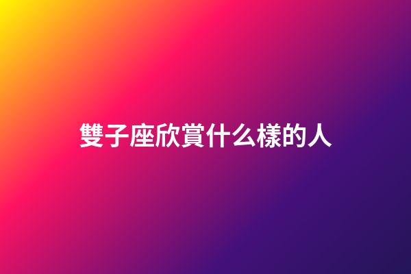 雙子座欣賞什么樣的人-第1張-星座運勢-玄機派