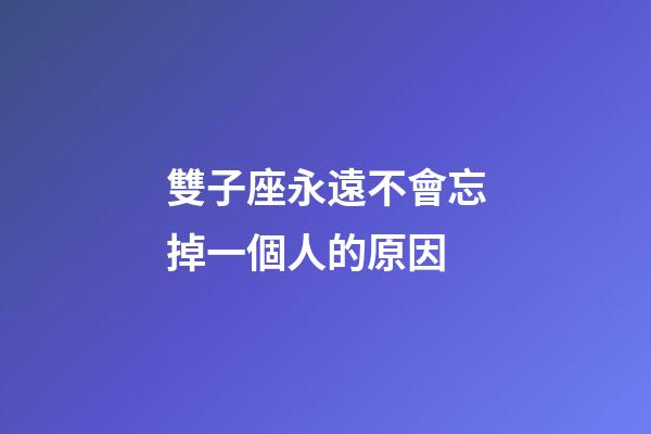 雙子座永遠不會忘掉一個人的原因-第1張-星座運勢-玄機派