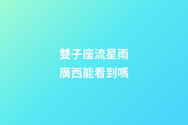 雙子座流星雨廣西能看到嗎-第1張-星座運勢-玄機派