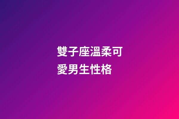雙子座溫柔可愛男生性格-第1張-星座運勢-玄機派