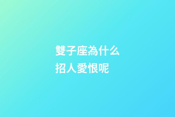 雙子座為什么招人愛恨呢-第1張-星座運勢-玄機派