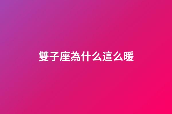 雙子座為什么這么暖-第1張-星座運(yùn)勢(shì)-玄機(jī)派