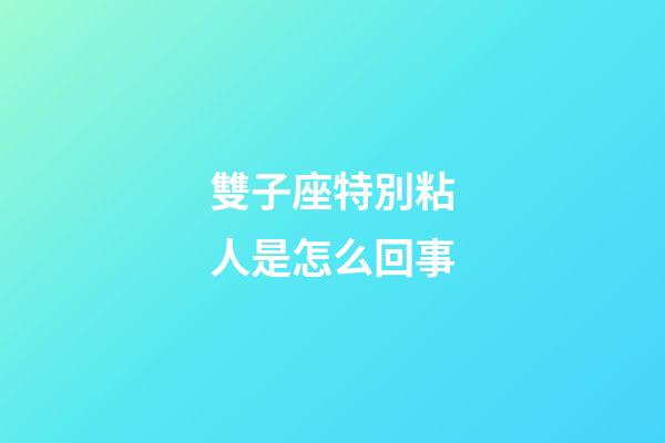 雙子座特別粘人是怎么回事-第1張-星座運勢-玄機派