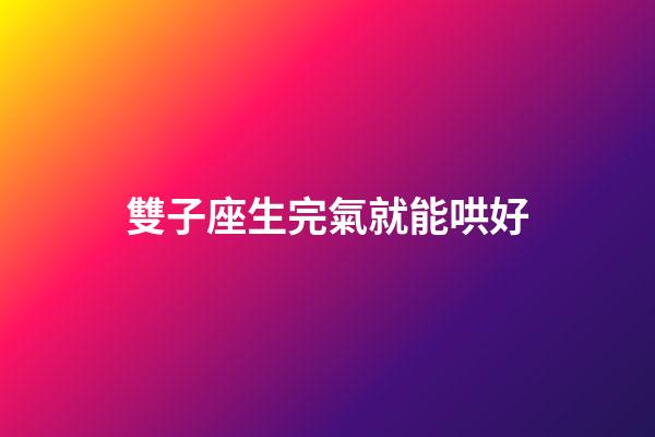雙子座生完氣就能哄好-第1張-星座運勢-玄機派
