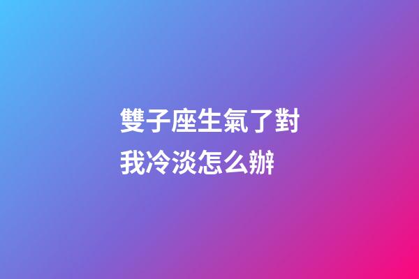 雙子座生氣了對我冷淡怎么辦-第1張-星座運勢-玄機派