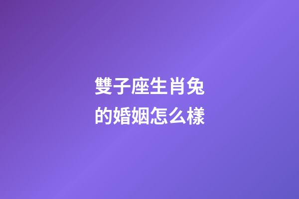 雙子座生肖兔的婚姻怎么樣-第1張-星座運勢-玄機派