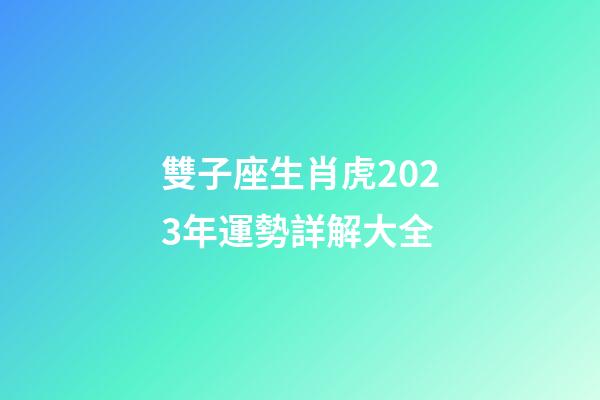 雙子座生肖虎2023年運勢詳解大全-第1張-星座運勢-玄機派