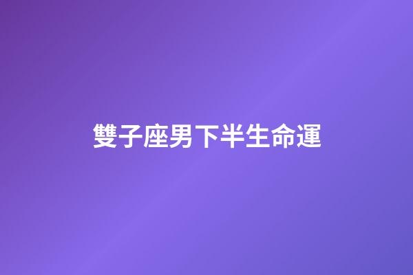 雙子座男下半生命運-第1張-星座運勢-玄機派