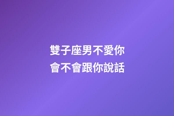 雙子座男不愛你會不會跟你說話-第1張-星座運勢-玄機派