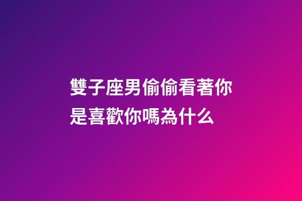 雙子座男偷偷看著你是喜歡你嗎為什么-第1張-星座運勢-玄機派