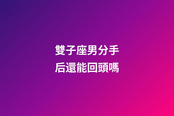 雙子座男分手后還能回頭嗎-第1張-星座運勢-玄機派