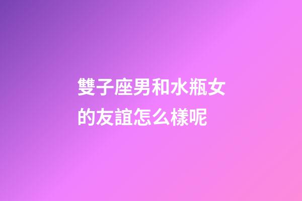雙子座男和水瓶女的友誼怎么樣呢-第1張-星座運(yùn)勢-玄機(jī)派