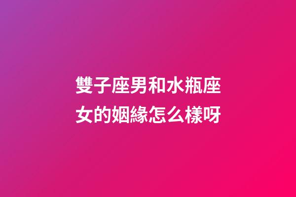 雙子座男和水瓶座女的姻緣怎么樣呀-第1張-星座運(yùn)勢(shì)-玄機(jī)派