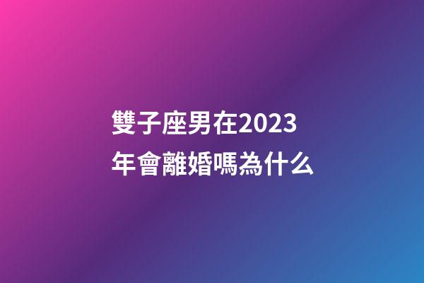 雙子座男在2023年會離婚嗎為什么-第1張-星座運勢-玄機派
