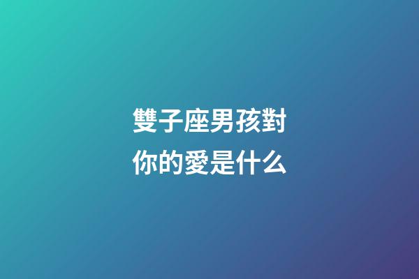 雙子座男孩對你的愛是什么-第1張-星座運勢-玄機派