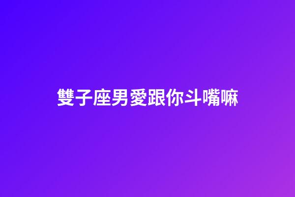 雙子座男愛跟你斗嘴嘛-第1張-星座運(yùn)勢-玄機(jī)派