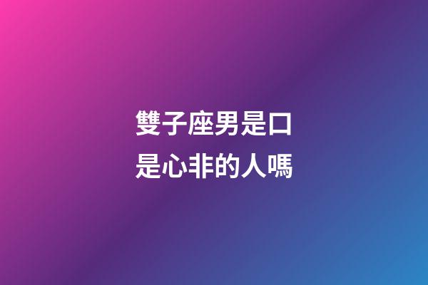 雙子座男是口是心非的人嗎-第1張-星座運勢-玄機派