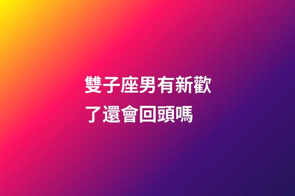 雙子座男有新歡了還會回頭嗎-第1張-星座運勢-玄機派