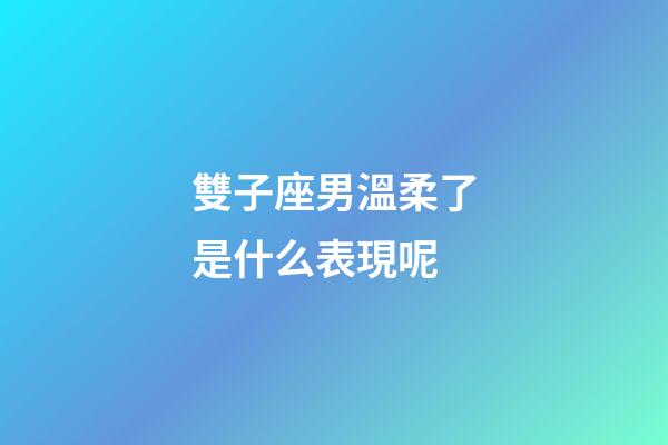 雙子座男溫柔了是什么表現呢-第1張-星座運勢-玄機派