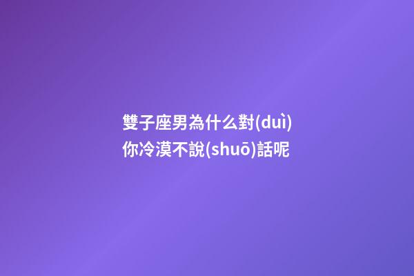 雙子座男為什么對(duì)你冷漠不說(shuō)話呢-第1張-星座運(yùn)勢(shì)-玄機(jī)派
