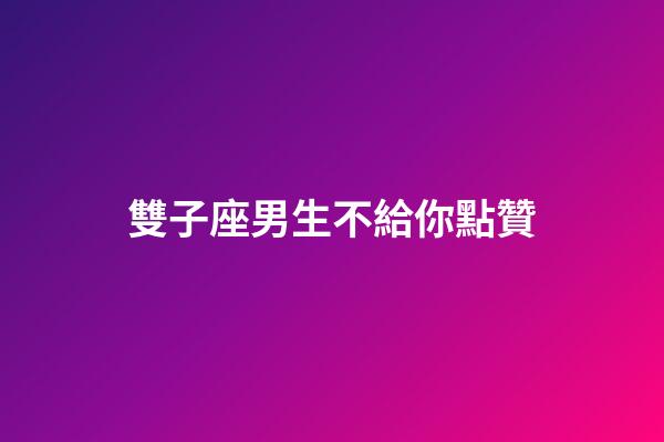 雙子座男生不給你點贊-第1張-星座運勢-玄機派