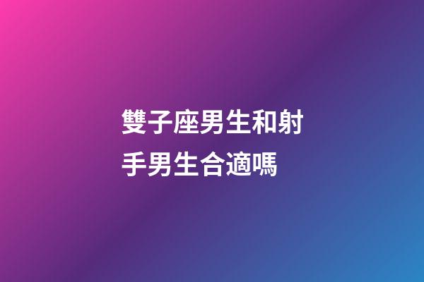 雙子座男生和射手男生合適嗎-第1張-星座運勢-玄機派