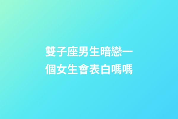 雙子座男生暗戀一個女生會表白嗎嗎-第1張-星座運勢-玄機派