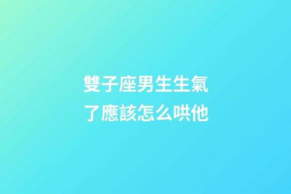 雙子座男生生氣了應該怎么哄他-第1張-星座運勢-玄機派
