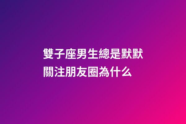 雙子座男生總是默默關注朋友圈為什么-第1張-星座運勢-玄機派